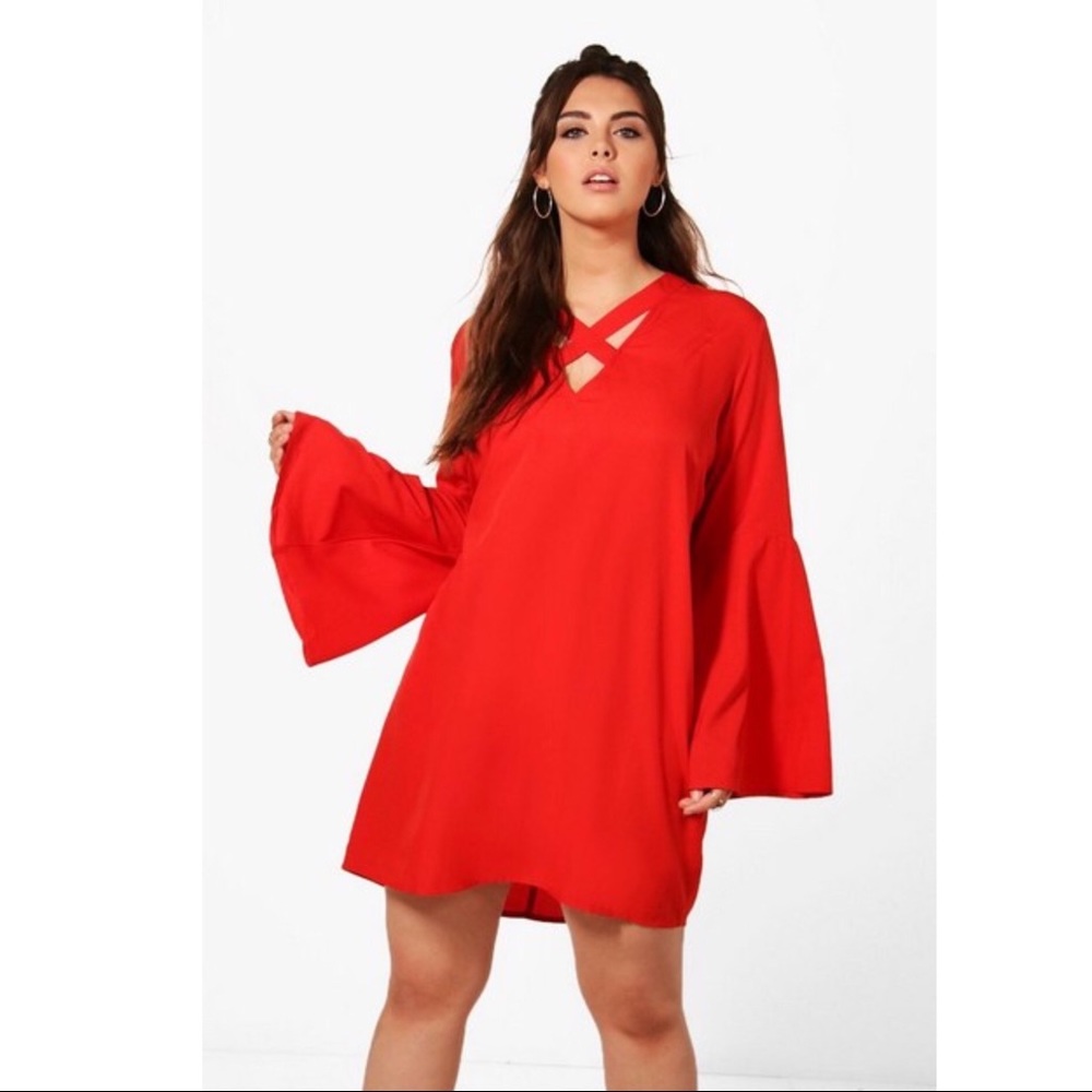 Red shift dress